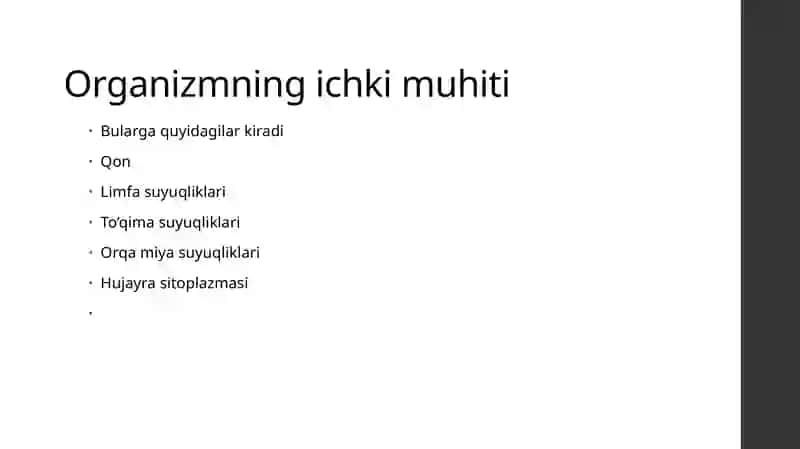 Organizmning ichki muhit 3