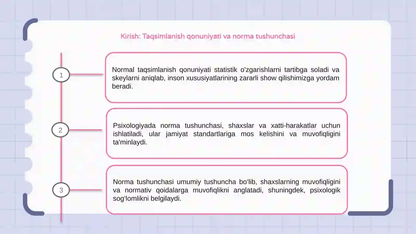 Taqsimlanish qonuniyati. Psixologiyada norma tushunchasi 3
