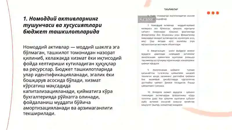 Бюджет ташкилотларида номоддий активлар 3