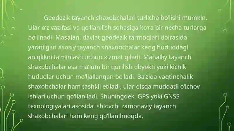 Geodezik tayanch shaxobchalari 3