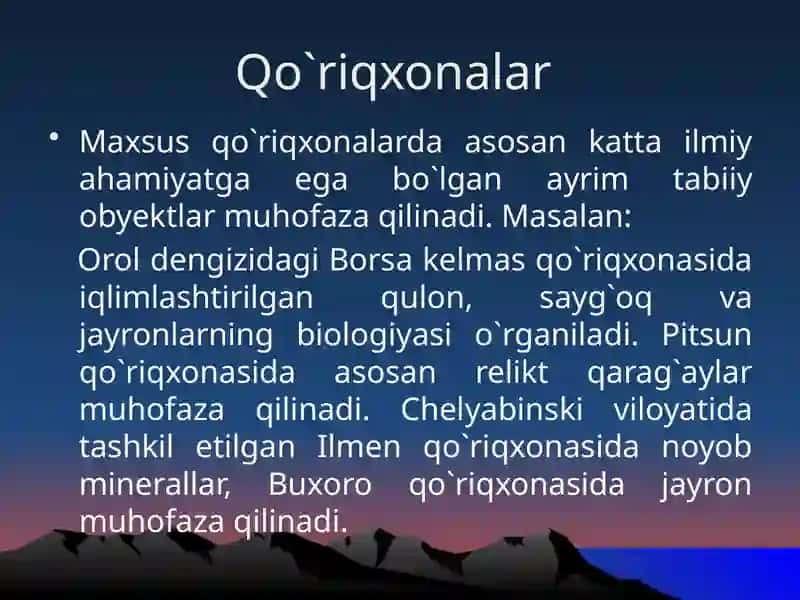 O`zbekistondagi qo`riqxonalar 3