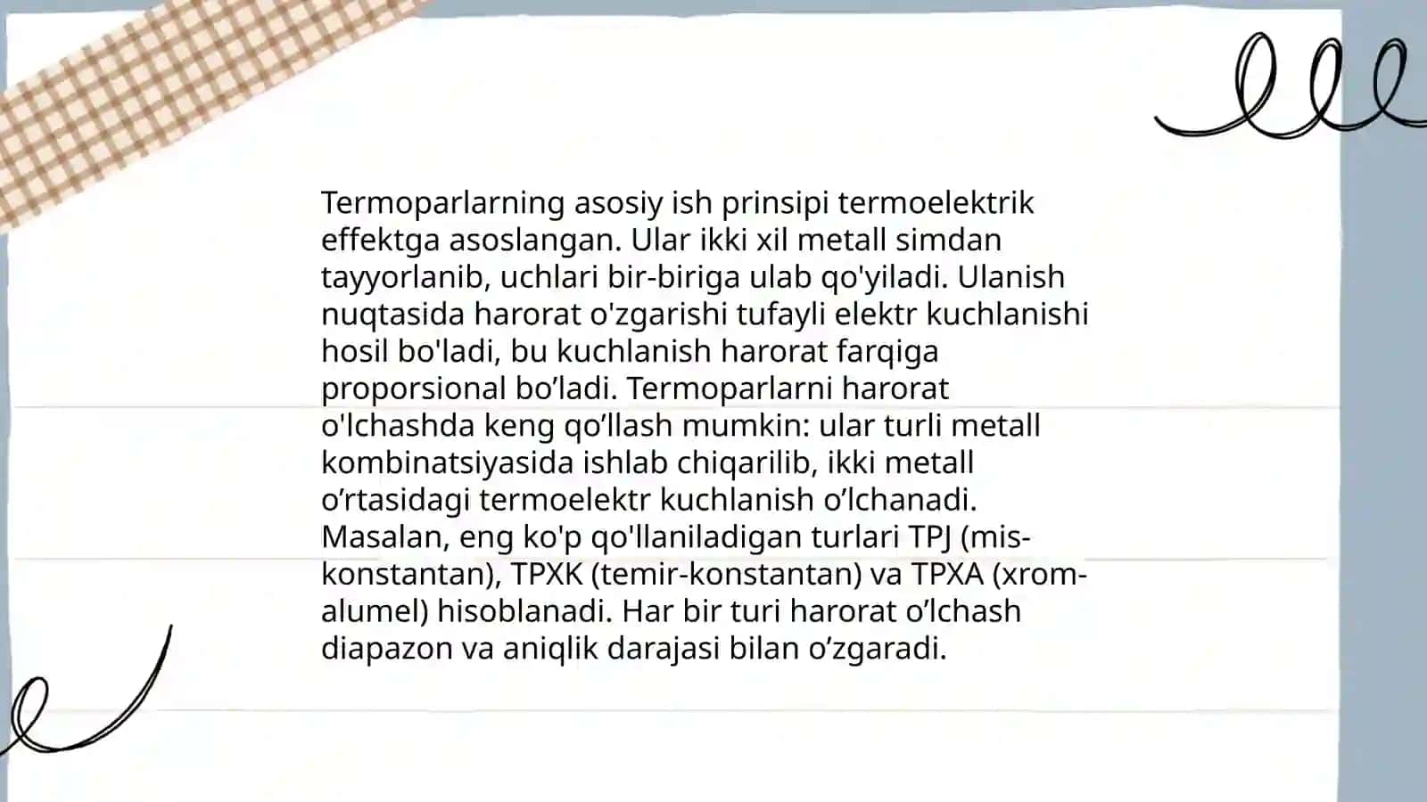 Termoparani darajalash 3