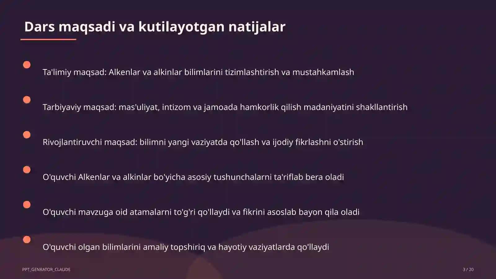 Alkenlar va alkinlar (10-sinf) 3