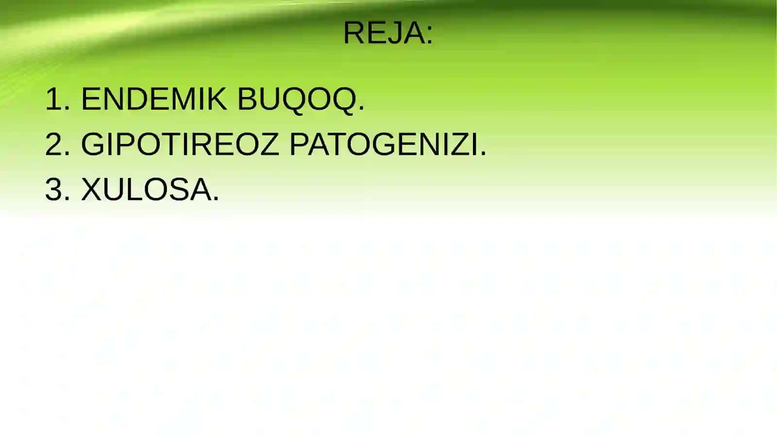 BIOKIMYO FANI DAVOLASH USULLARI 3