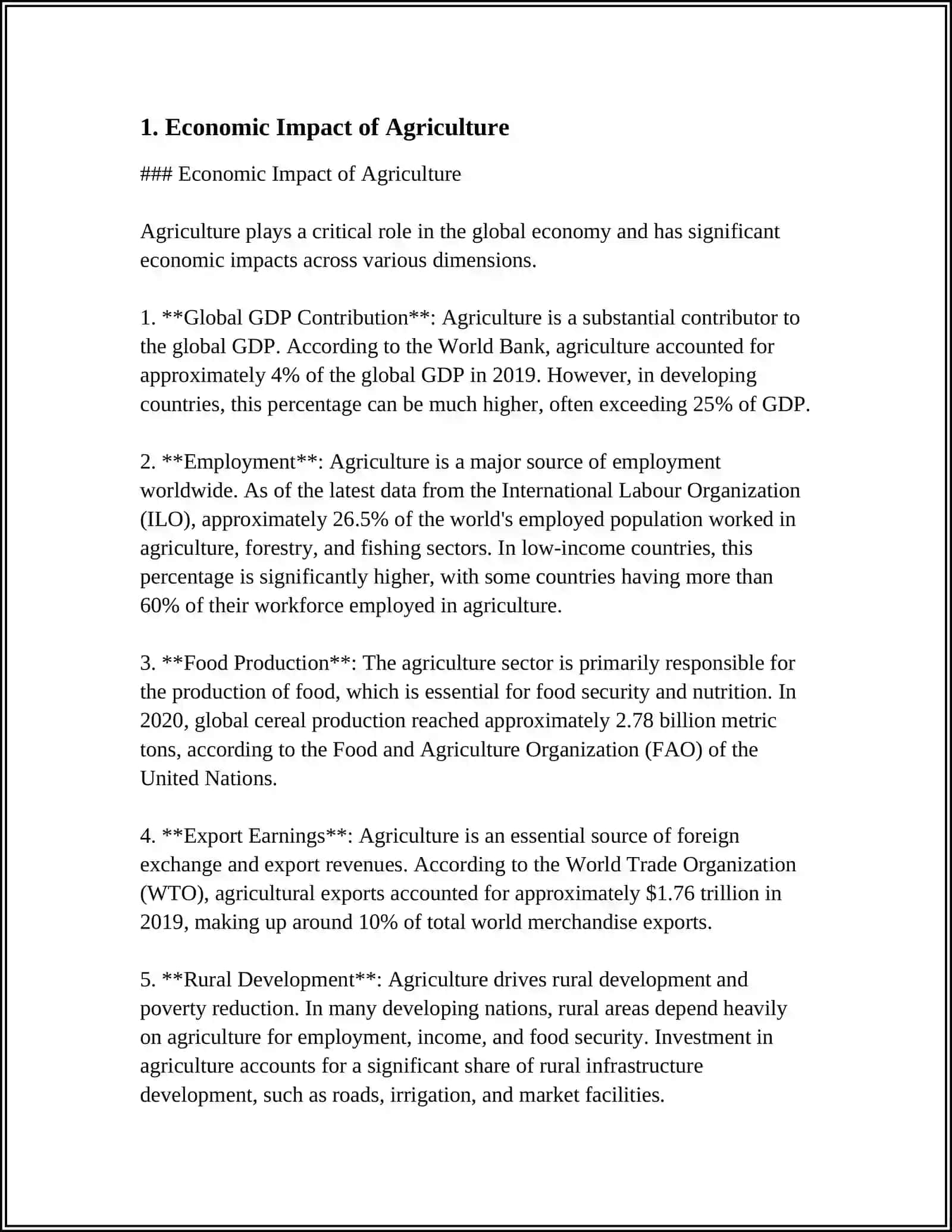 THE IMPORTANCE OF AGRICULTURE 3