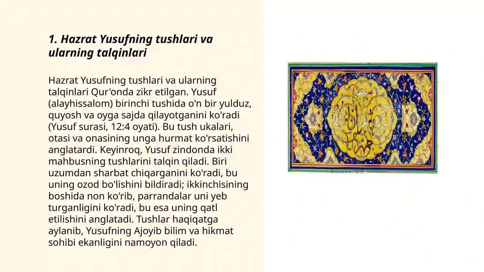 Qul Alining "Qissaiy Yusf"asari folklor manbalari 3