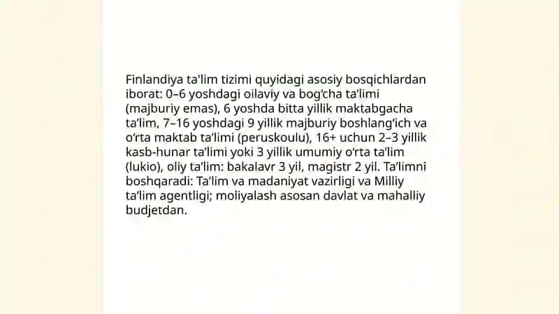 Finlandiya talim tizmi haiqda 3