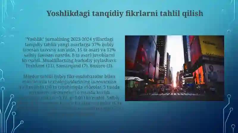 "Yoshlik" jurnalidagi yangi asarlarga munosabat bildirish 3
