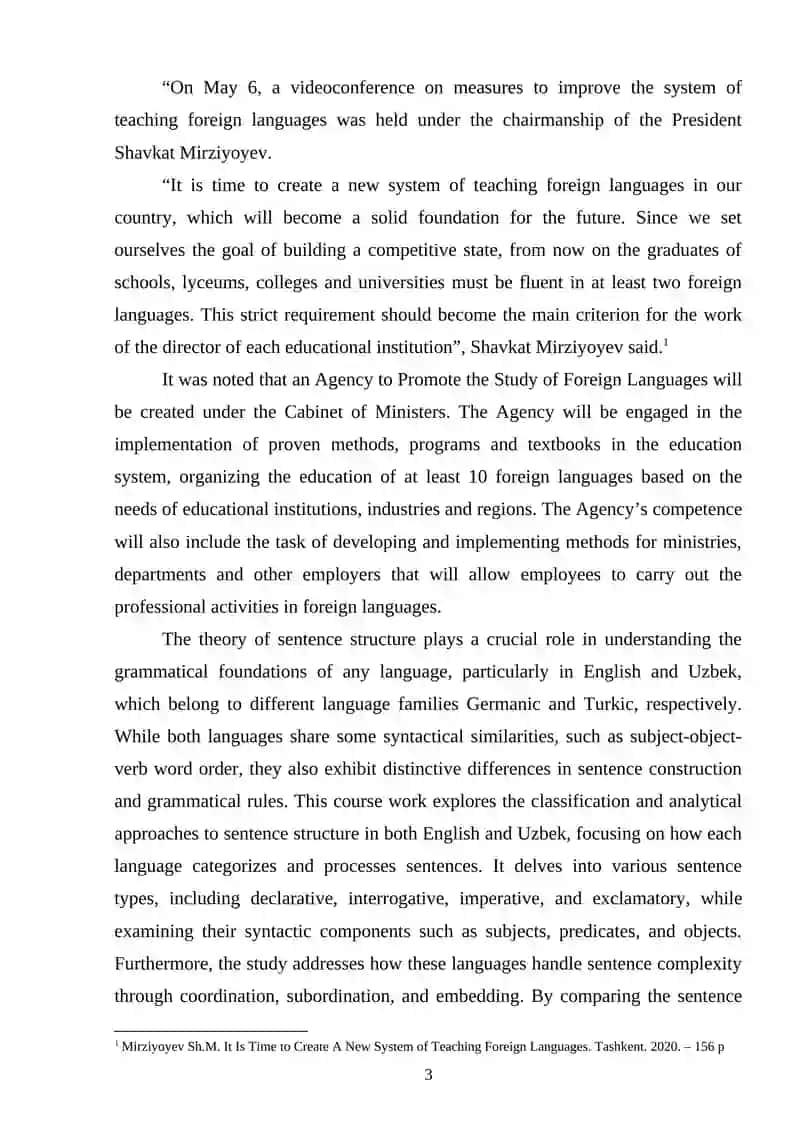 Course Work on Sentence Classification 3