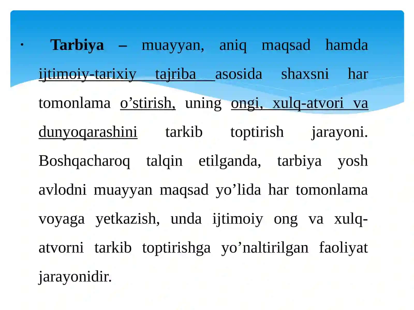 Yangilanayotgan O’zbekistonda ma’naviy tarbiyaning o’ziga xos xususiyatlari 3