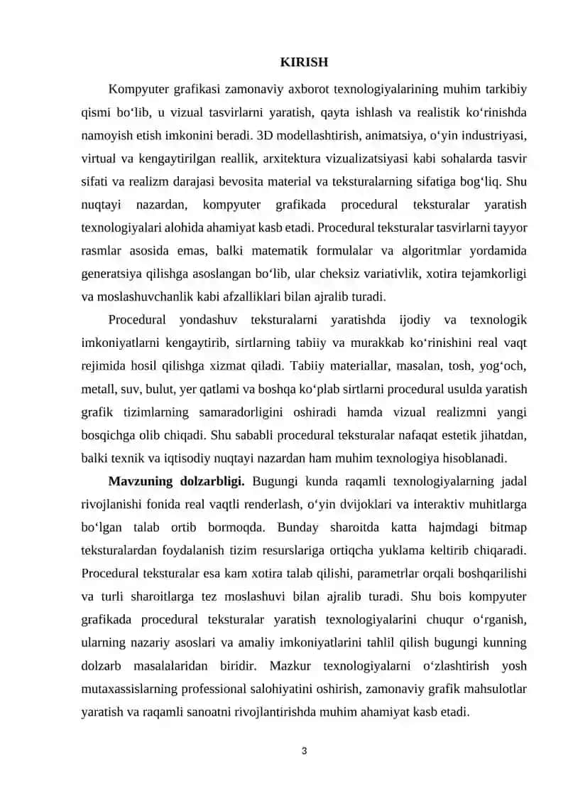 Kompyuter grafikada procedural teksturalar yaratish texnologiyalari 3