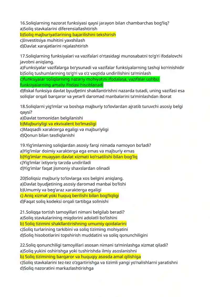 Soliqqa kirish test javoblari 3