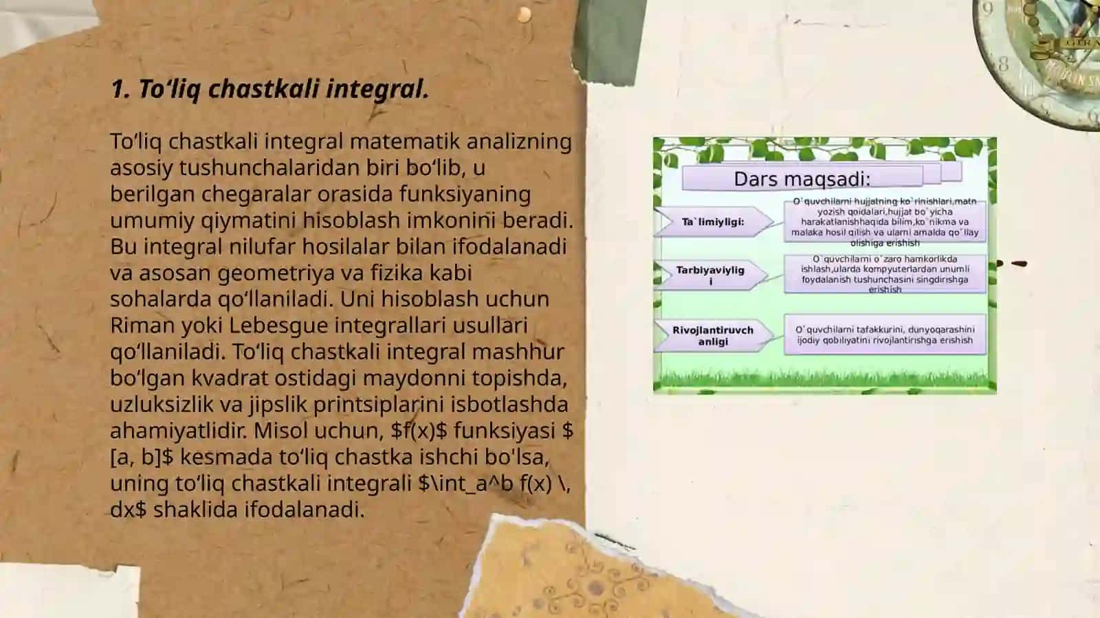 Toʻliq chastkali integral 3