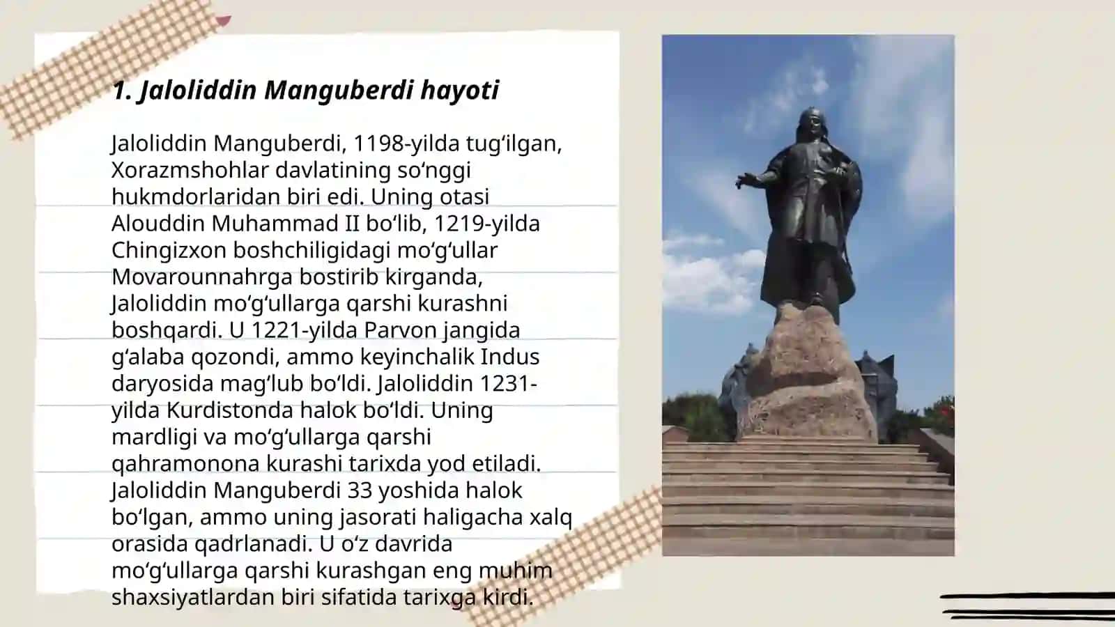 Jaloliddin Manguberdi vatan himoyachisi 3