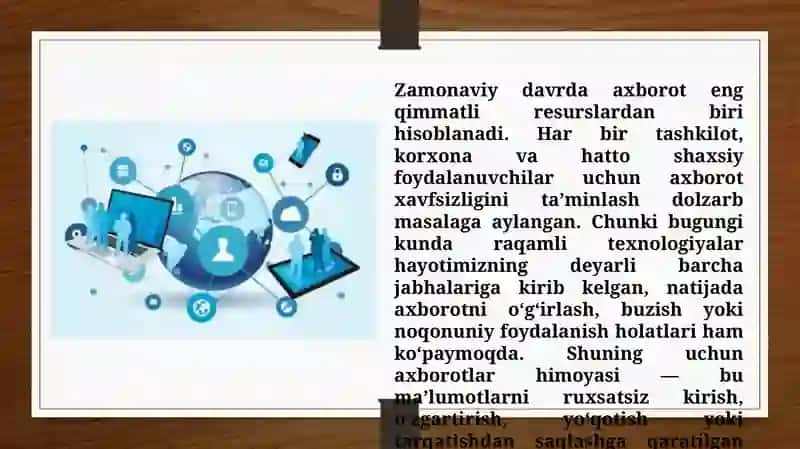 Axborotlar himoyasi. Himoyalashning texnik va dasturiy vositalari 3