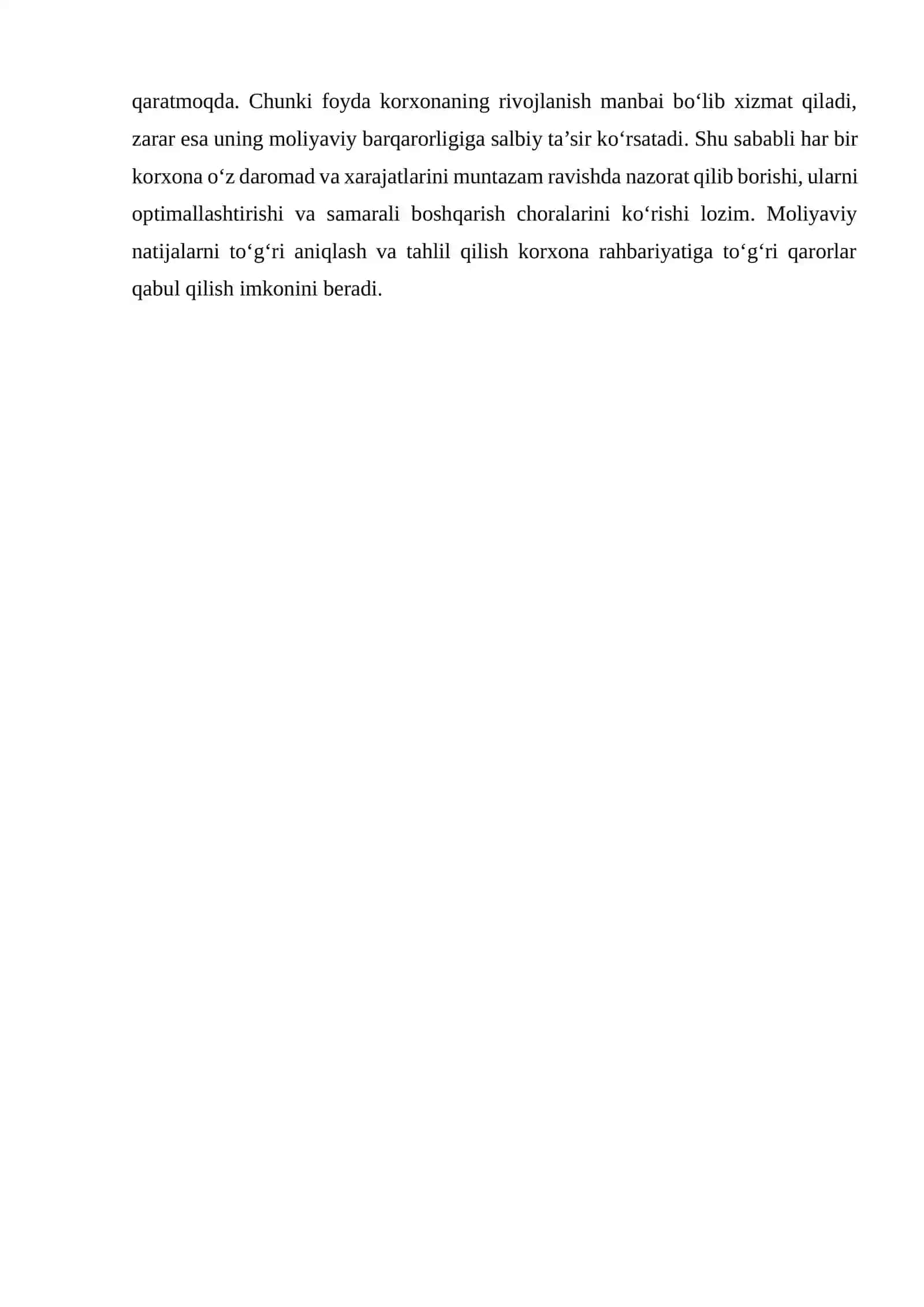 MOLIYAVIY NATIJALAR (FOYDA VA ZARAR) HISOBOTINING MOHIYATI 3