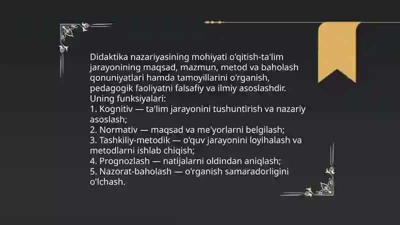 Didaktika - pedagogik taʼlim nazariyasi 3