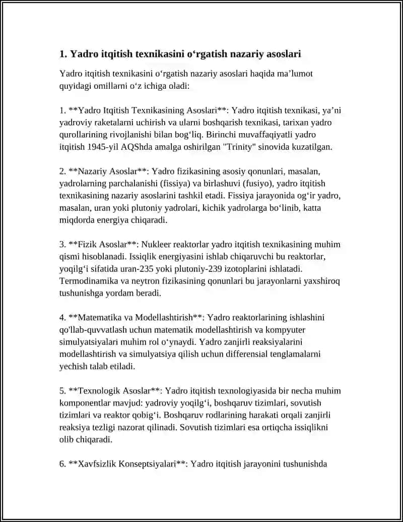 Yadro Itqitish Texnikasini Õrgatish Uslubiyati 3