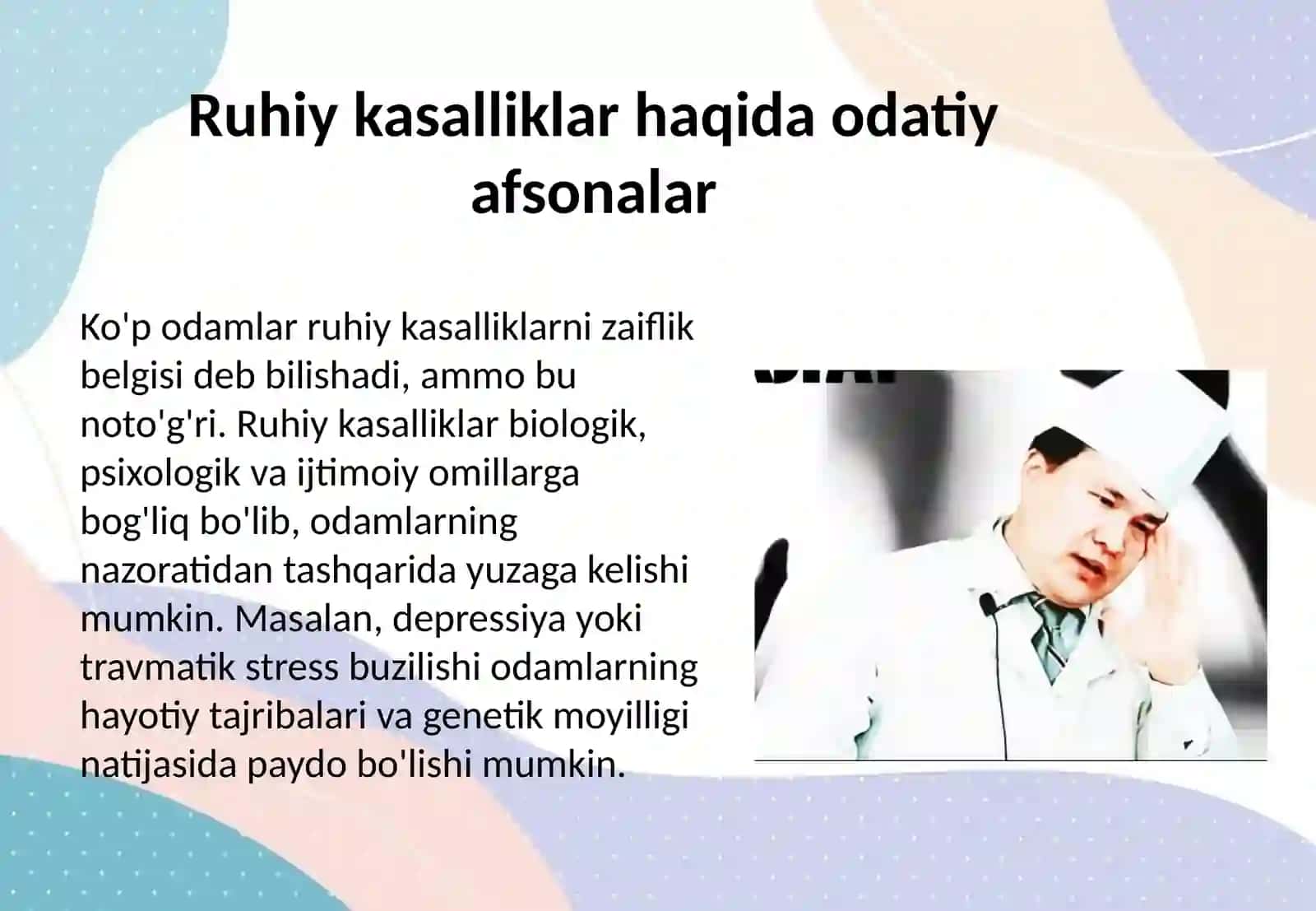 Ruhiy kasallikning afsonalari va haqiqati 3