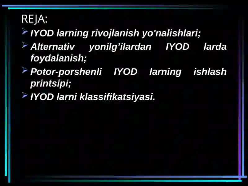 Аvtоmоbil IYOD Rivojlanish Tarixi. IYOD Klassifikatsiyasi 3