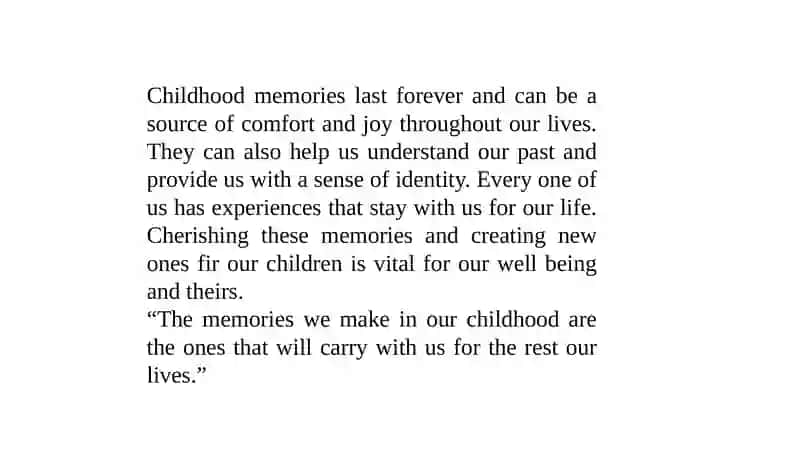 Importance of Childhood Memories 3
