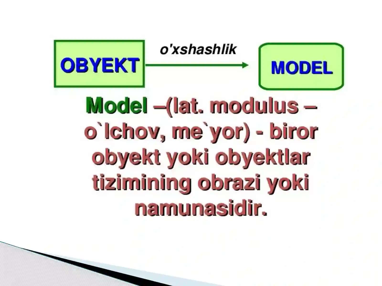 Model va modellashtirish tushunchalari 3