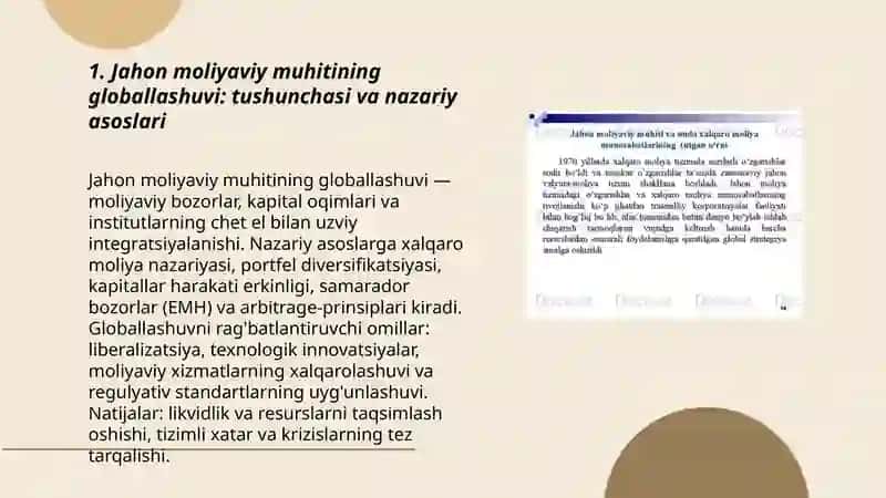 Jahon moliyaviy muhitining globallashuvi 3
