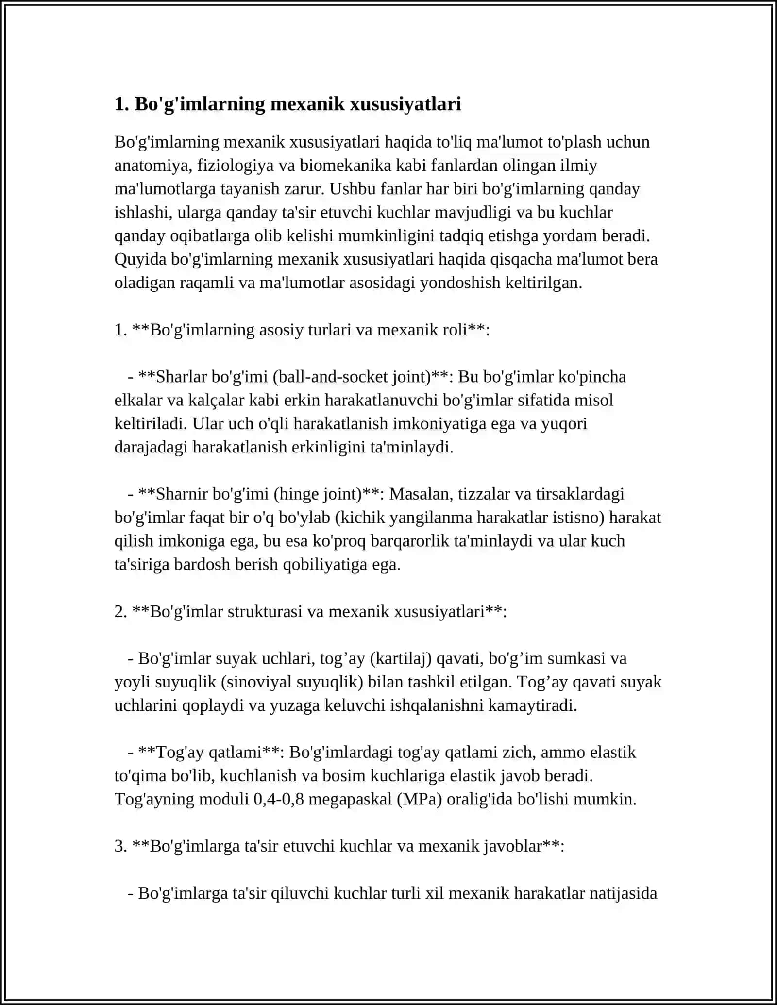 BO‘G‘IMLARNING BIOMEXANIKASI. BIRLASHMALARNING RENTGENANATOMIYASI 3