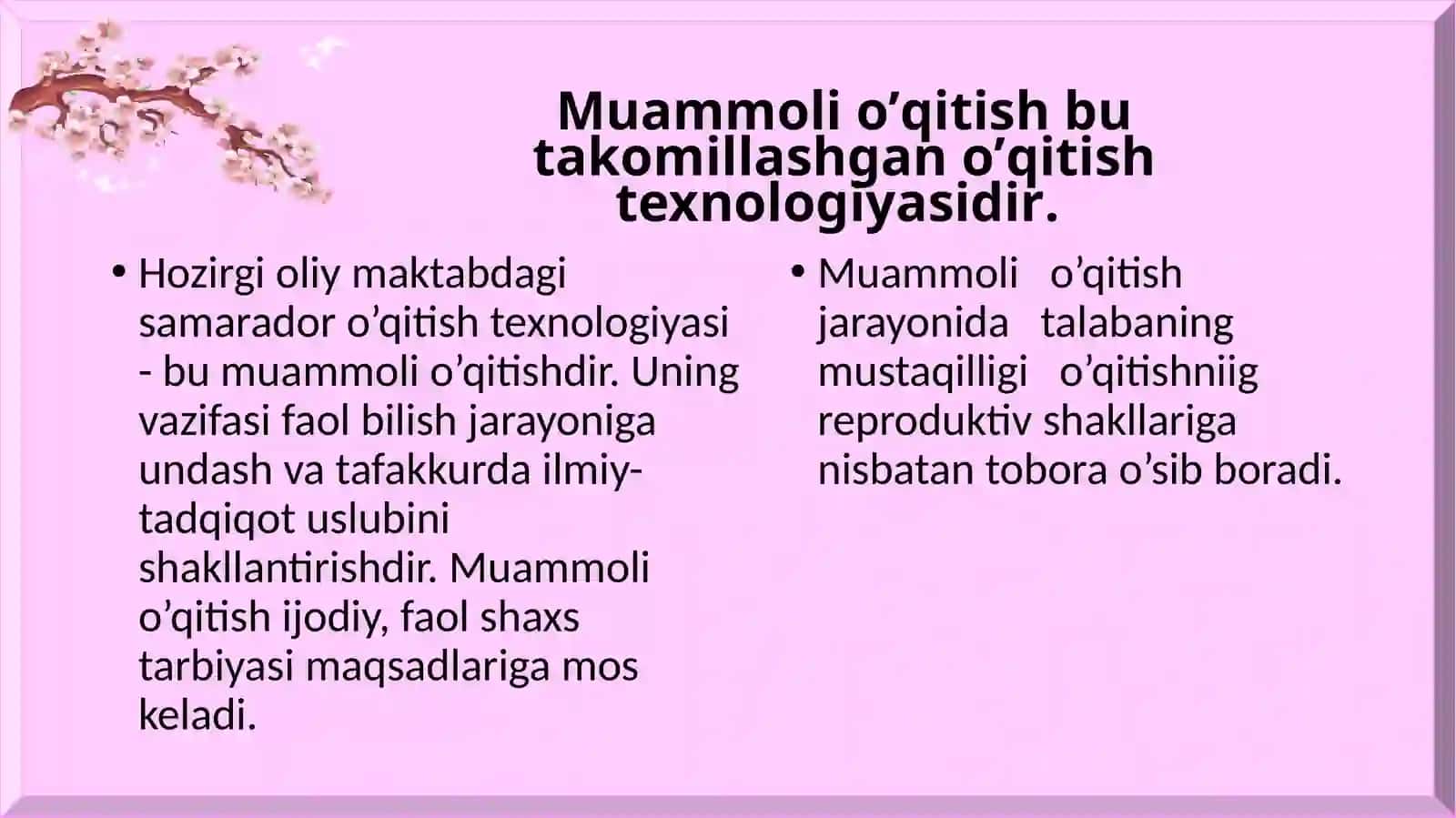 Muammoli o'qitish 3