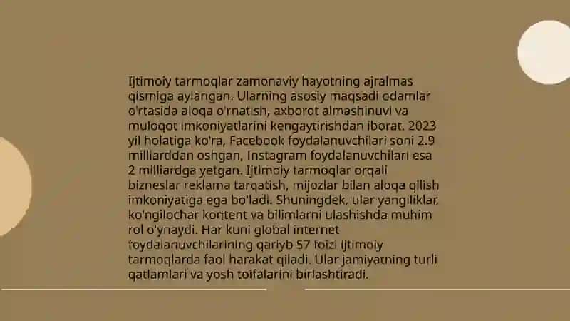 Ijtimoiy tarmoqlar va ularning asosiy maqsadlari 3