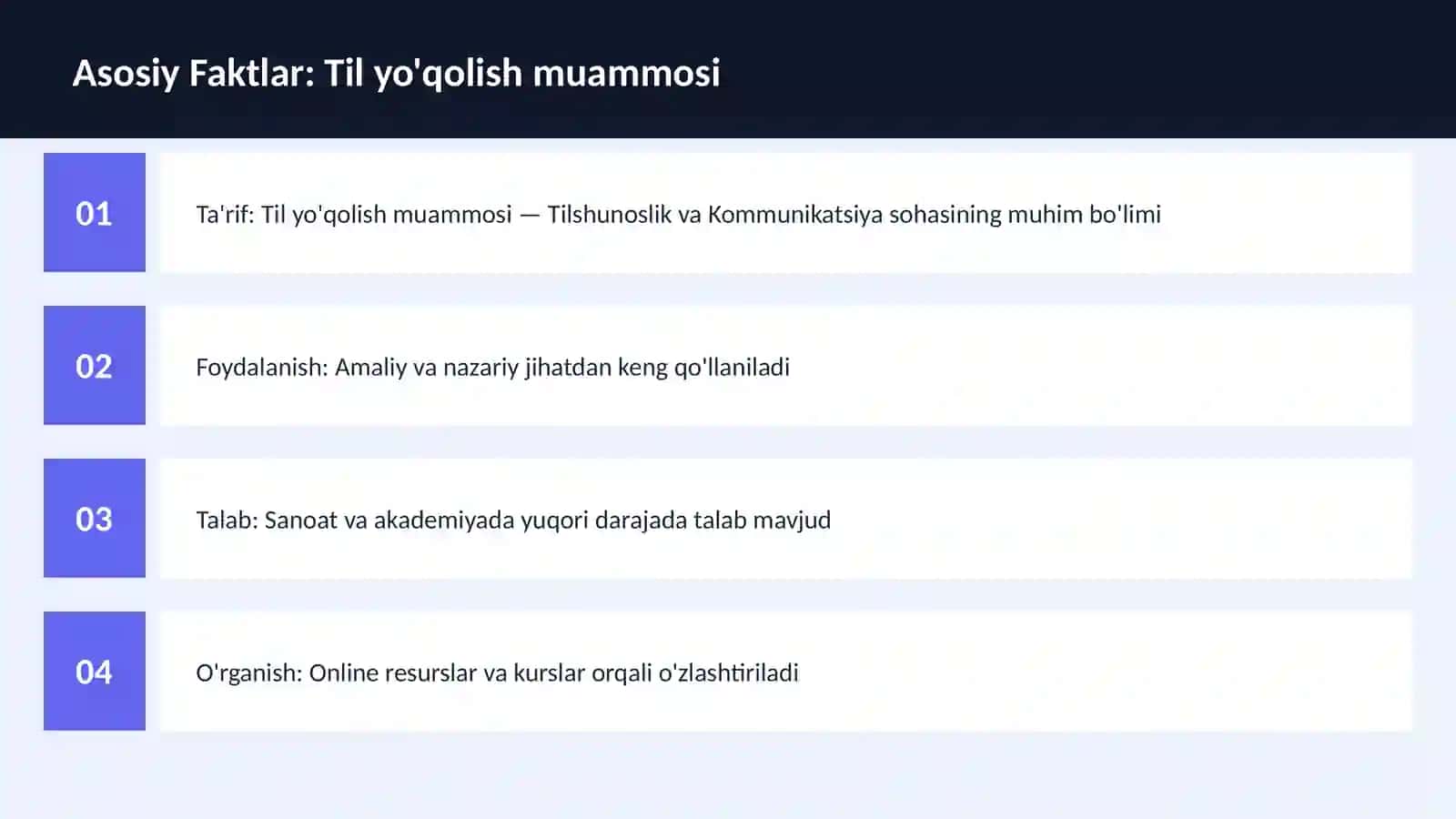Til yo'qolish muammosi 3