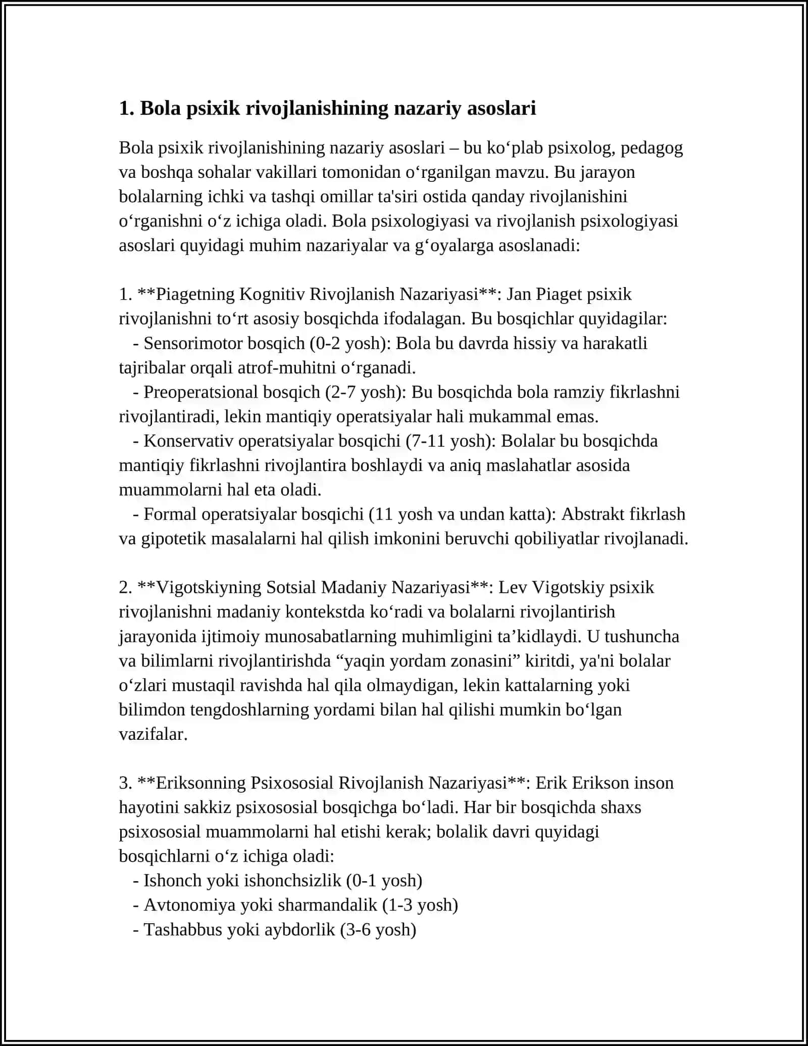 Bola psixik rivojlanishining nazariy asoslari 3