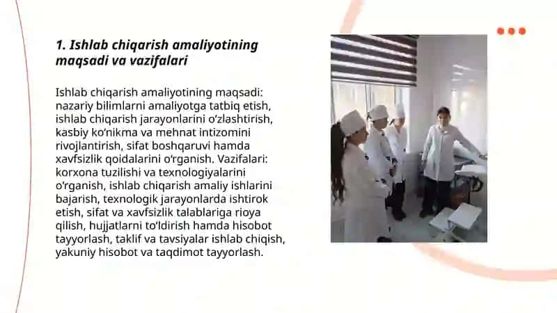 Ishlab chiqarish amaliyoti prezentatsiya 3