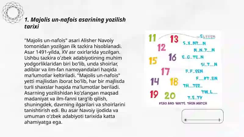 "Majolis un-nafois" asarini o'rganish tahlilini yozish 3