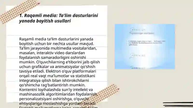 Raqamli media: Ta'lim dasturlarini yanada boyitish usullari 3
