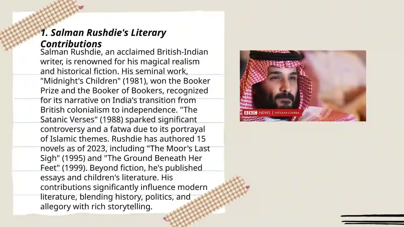 Salman Rashidie's Literary Contributions 3