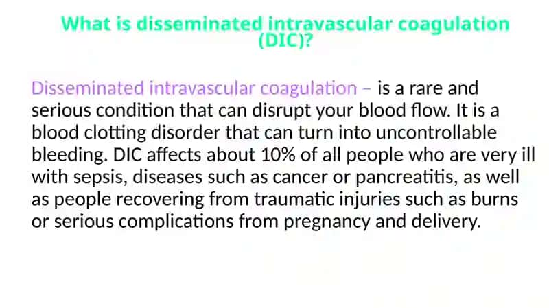 Disseminated intravascular coagulation (DIC). HELLP syndrom 3