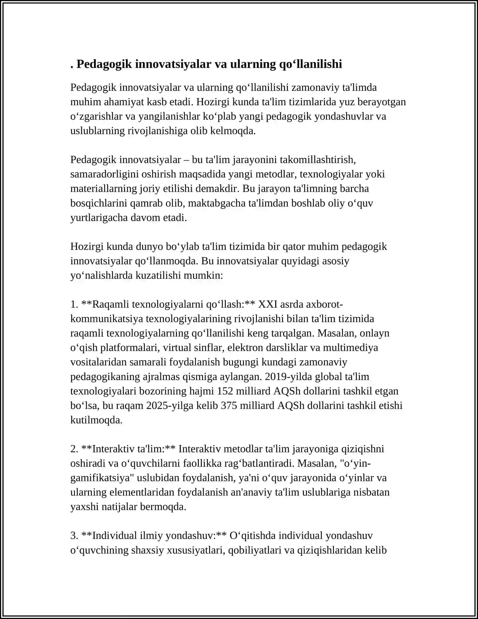 O'QITUVCHINING INNOVATSION FAOLIYATI 3
