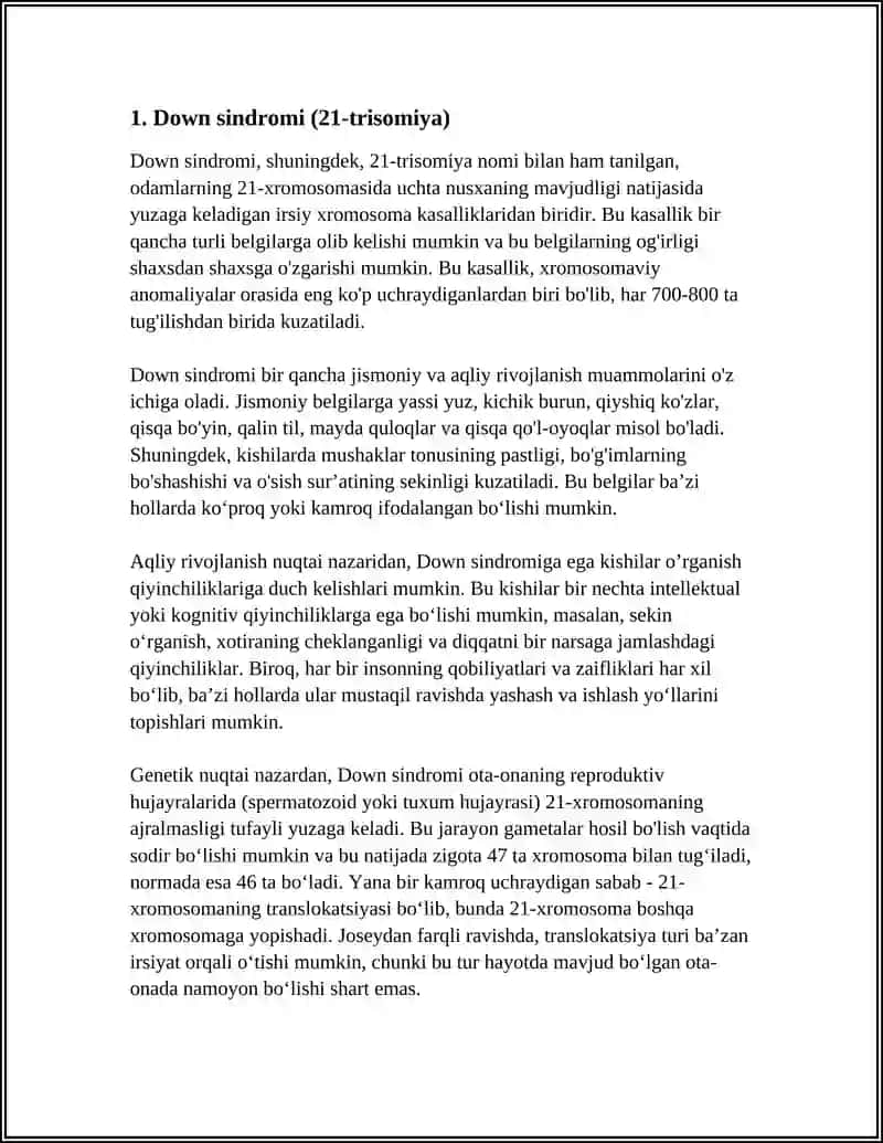 IRSIY KASALLIKLAR XROMOSOMA KASALLIKLAR 3