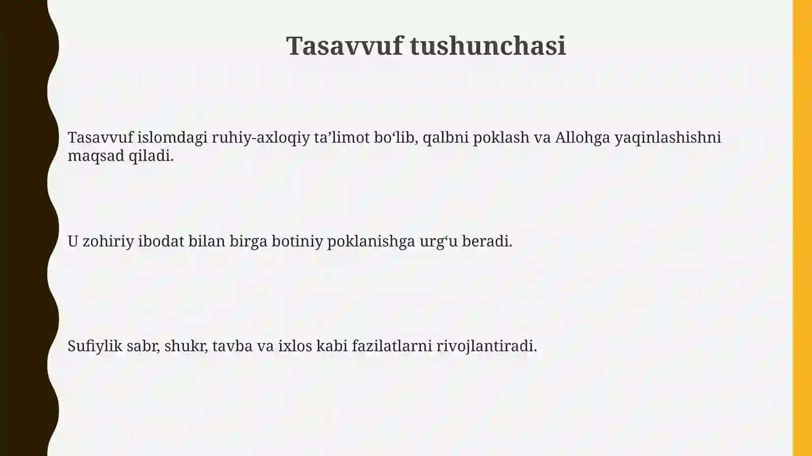 Tasavvuf ta’limoti va tariqatlari 3