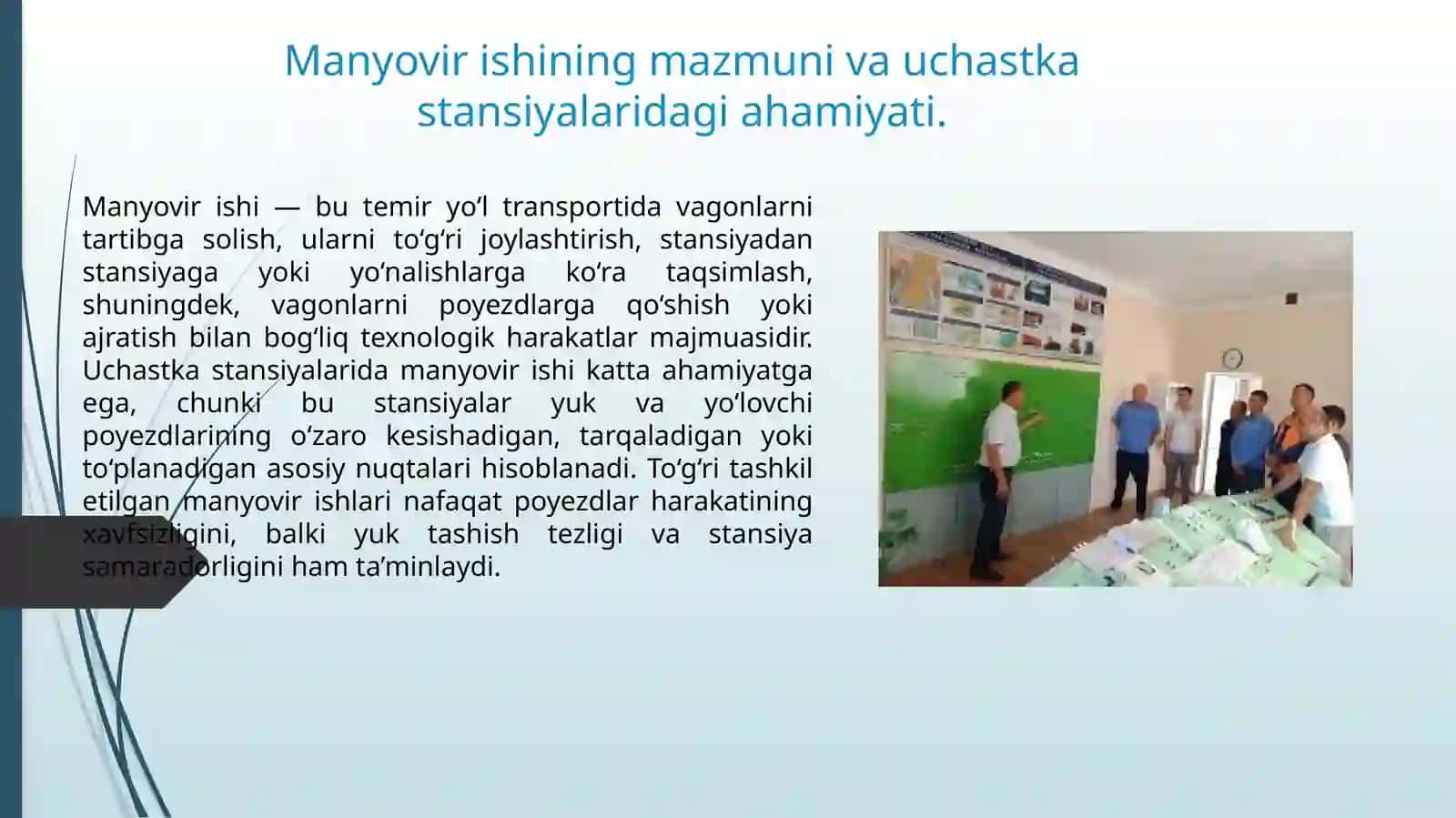 Uchastka stansiyalari da manyovirishni takomillashtirish 3