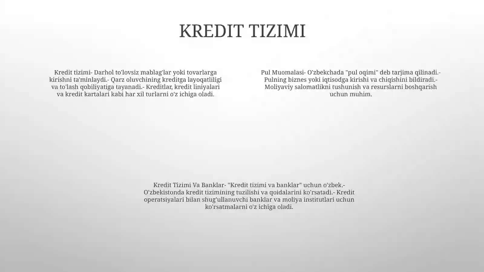 Pul Muomalasi, Kredit Tizimi Va Banklar 3