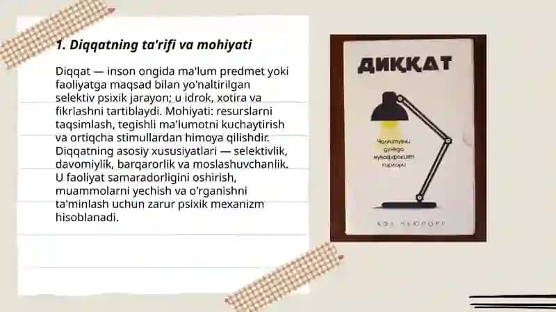 Diqqatning ta'rifi va mohiyati 3