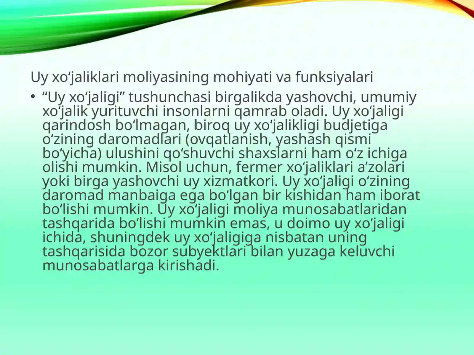 Uy xo’jaligi moliyasi 3