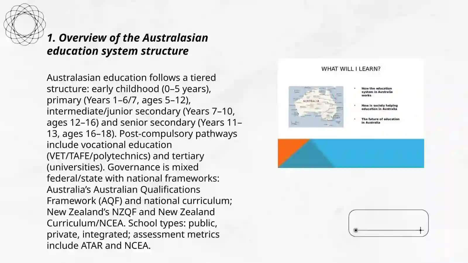 The education system of Australasia 3