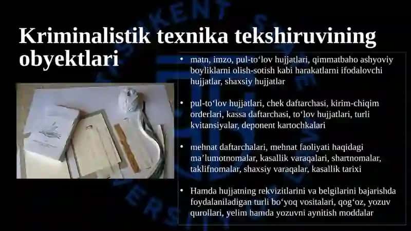 Kriminalistika Teknikasining Xususiyatlari 3