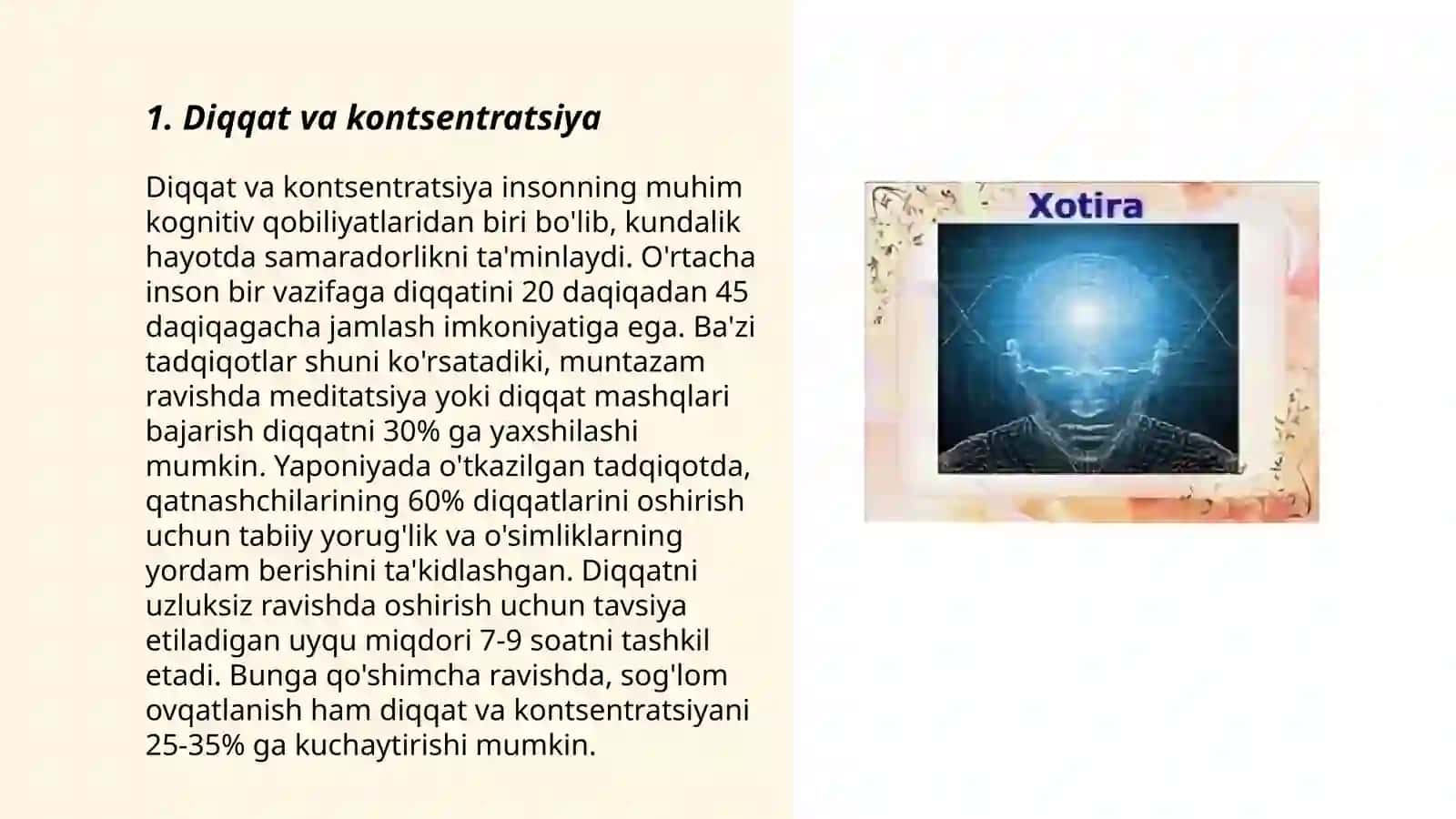 Diqqat va Xotira 3