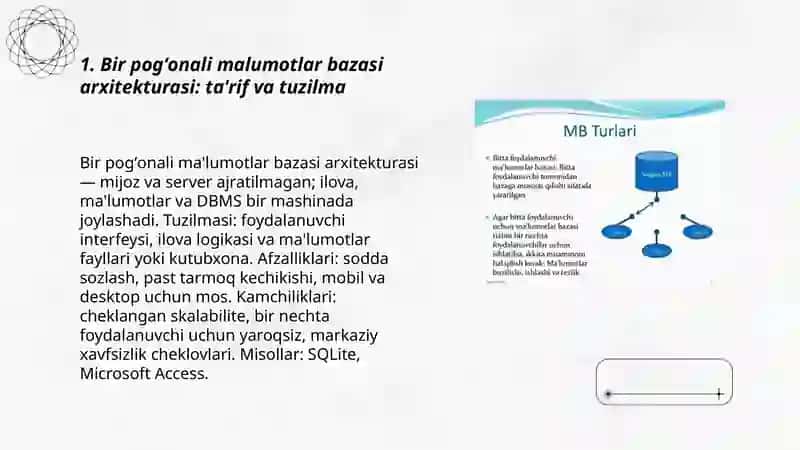 Malumotlar bazasi arxitekturasi 3
