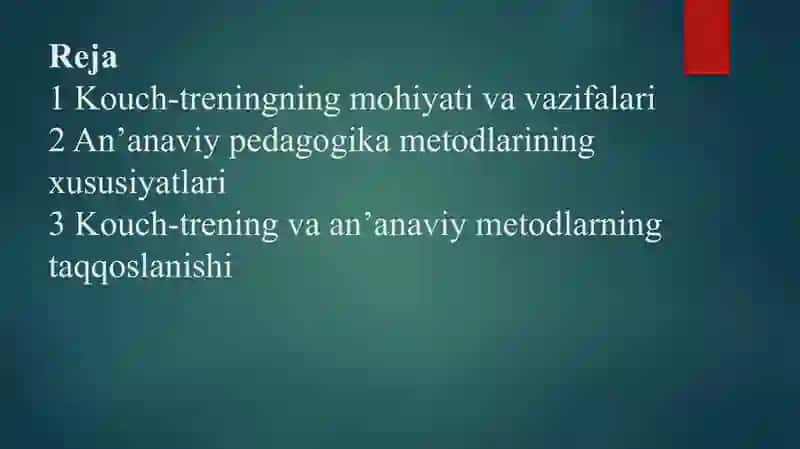Kouch-trening va an anaviy pedagogika metodlarining solishtiilishi 3