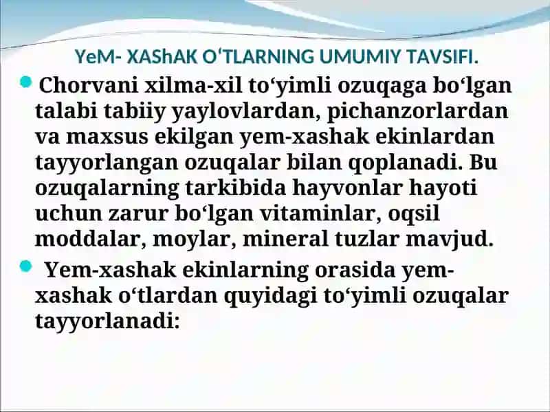 YeM - XAShAK O‘TLARNING AHAMIYaTI 3